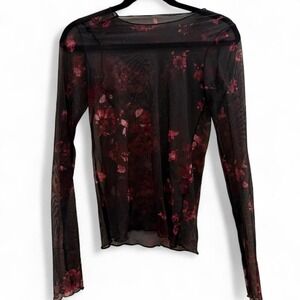 Whimsygoth y2k sheer top grunge goth emo whimsy